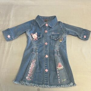 Zany - Pink and Blue Jean dress with Sparkly Embellishments